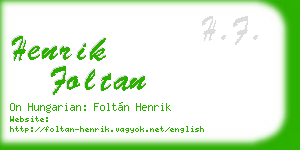 henrik foltan business card
